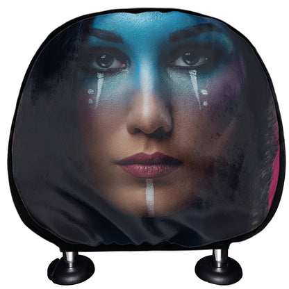 Native Indian Woman Portrait Print Car Headrest Covers