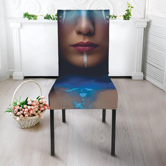Native Indian Woman Portrait Print Dining Chair Slipcover