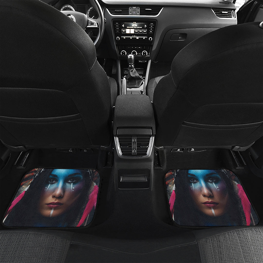 Native Indian Woman Portrait Print Front and Back Car Floor Mats