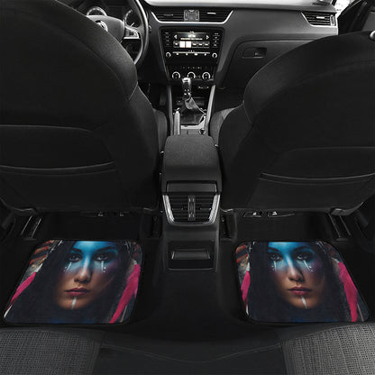 Native Indian Woman Portrait Print Front and Back Car Floor Mats