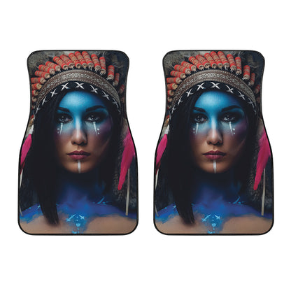 Native Indian Woman Portrait Print Front Car Floor Mats