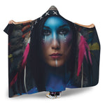 Native Indian Woman Portrait Print Hooded Blanket