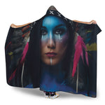 Native Indian Woman Portrait Print Hooded Blanket