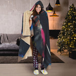 Native Indian Woman Portrait Print Hooded Blanket
