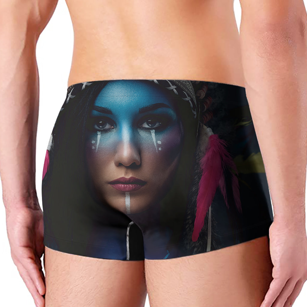 Native Indian Woman Portrait Print Men's Boxer Briefs