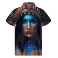Native Indian Woman Portrait Print Men's Short Sleeve Shirt