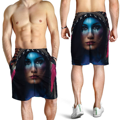 Native Indian Woman Portrait Print Men's Shorts
