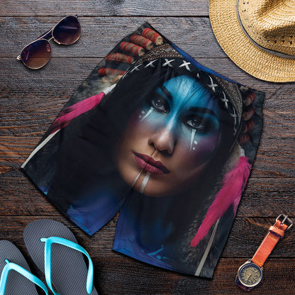 Native Indian Woman Portrait Print Men's Shorts