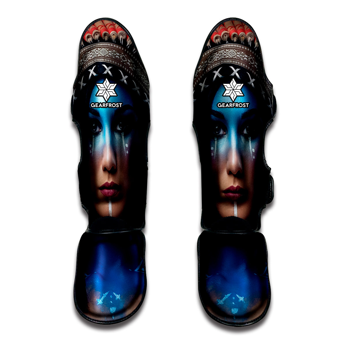 Native Indian Woman Portrait Print Muay Thai Shin Guard