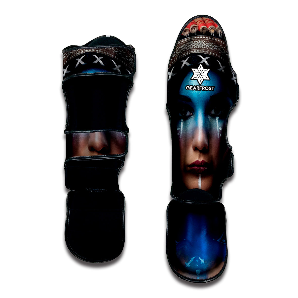 Native Indian Woman Portrait Print Muay Thai Shin Guard