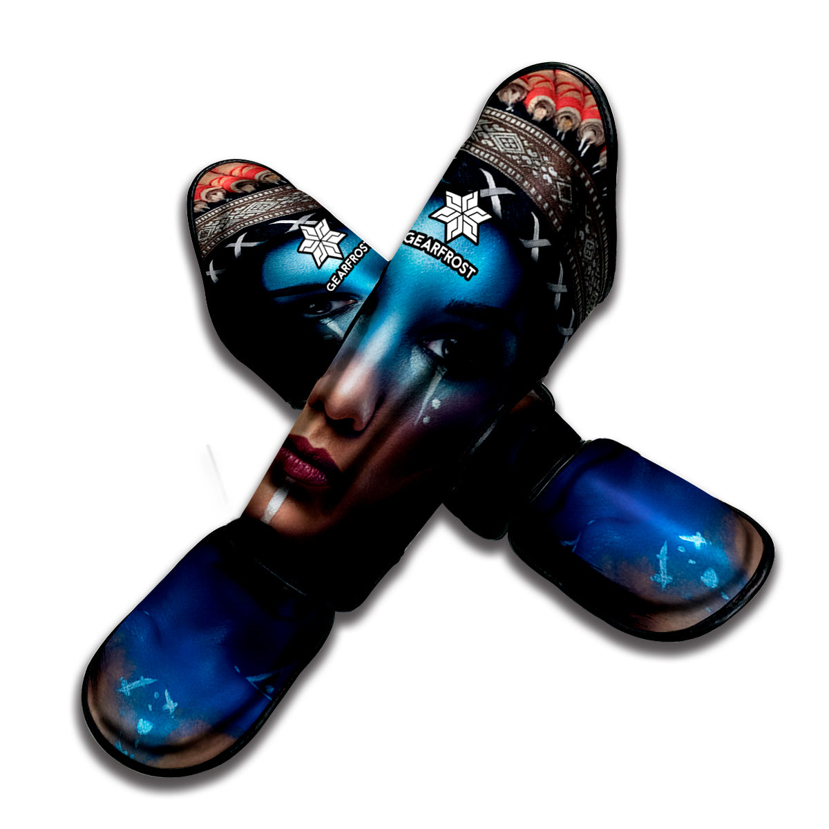 Native Indian Woman Portrait Print Muay Thai Shin Guard