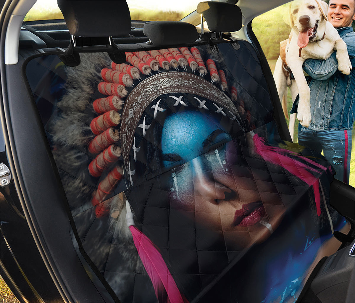 Native Indian Woman Portrait Print Pet Car Back Seat Cover