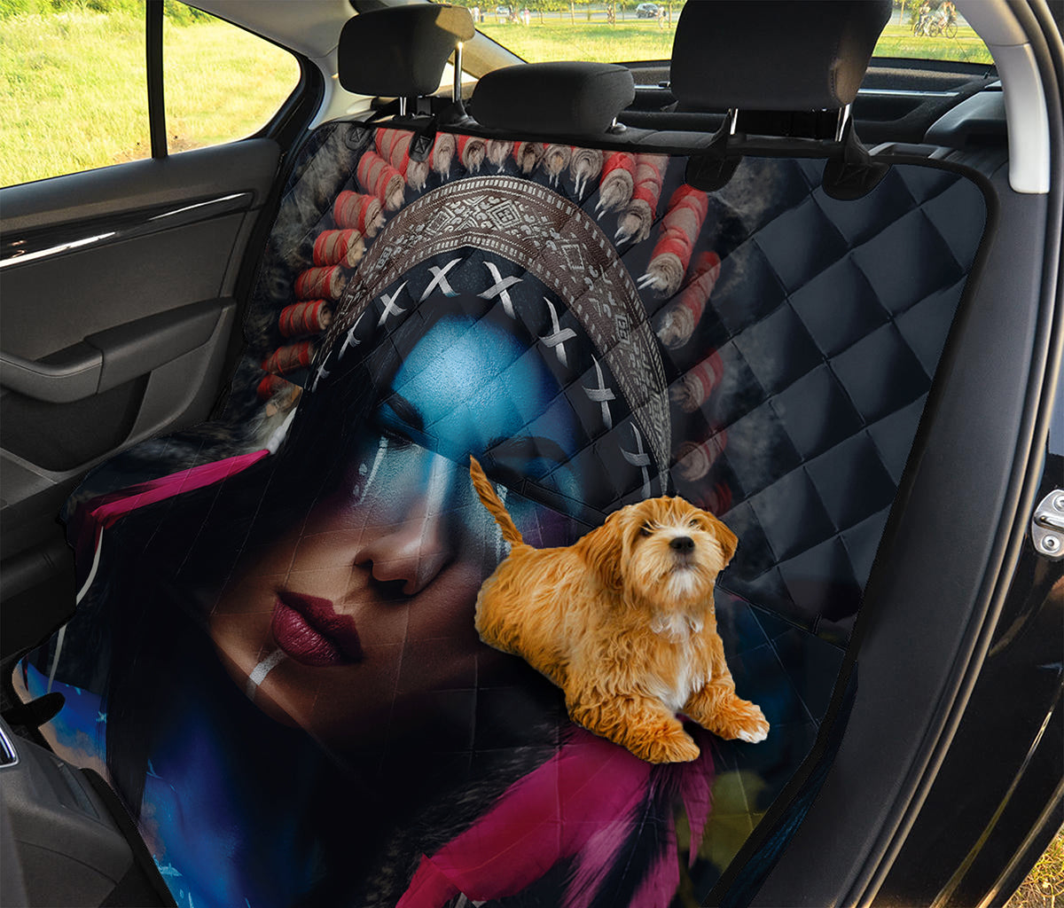 Native Indian Woman Portrait Print Pet Car Back Seat Cover