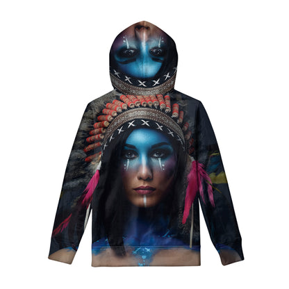 Native Indian Woman Portrait Print Pullover Hoodie