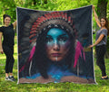 Native Indian Woman Portrait Print Quilt