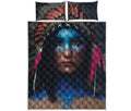 Native Indian Woman Portrait Print Quilt Bed Set