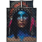 Native Indian Woman Portrait Print Quilt Bed Set