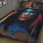 Native Indian Woman Portrait Print Quilt Bed Set