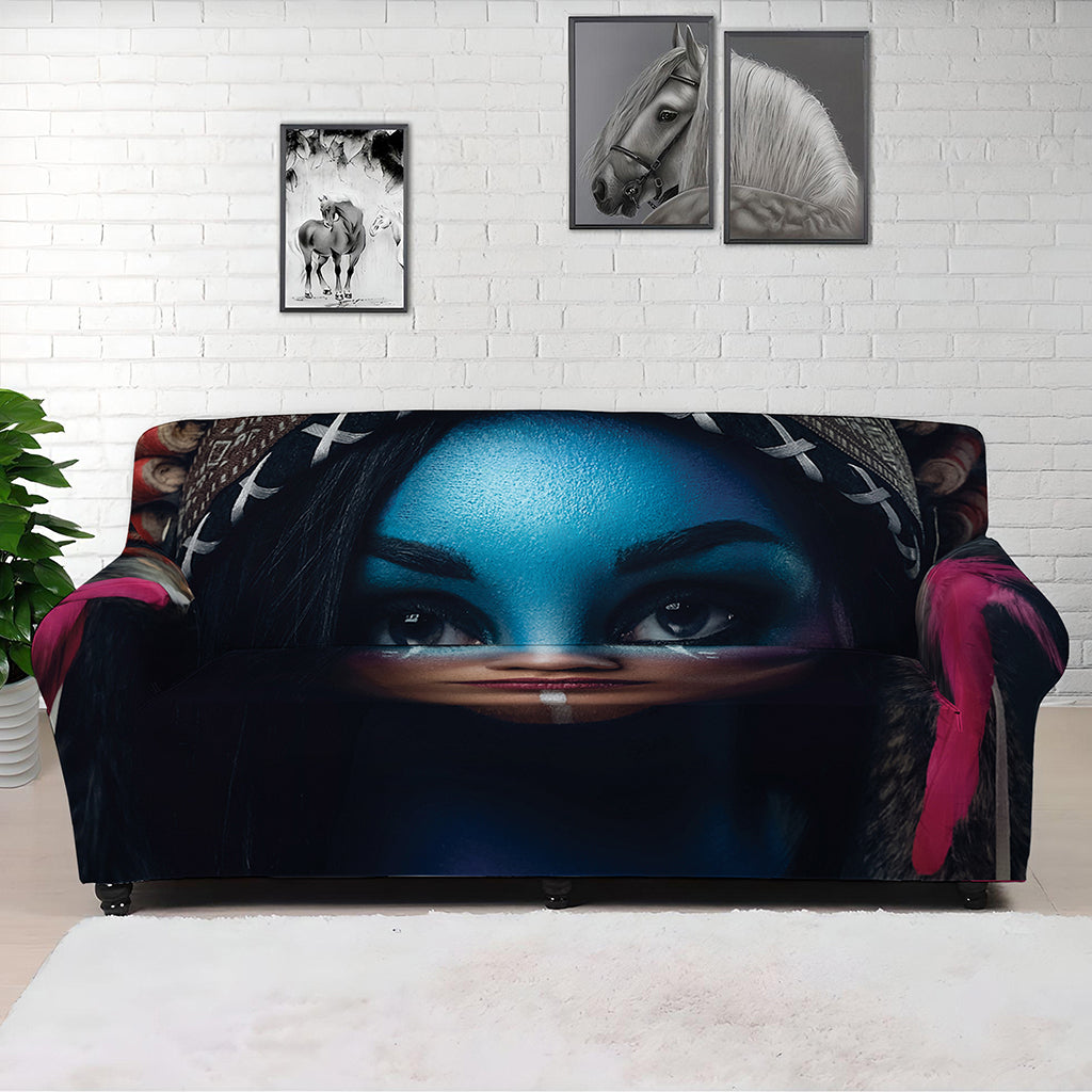Native Indian Woman Portrait Print Sofa Cover