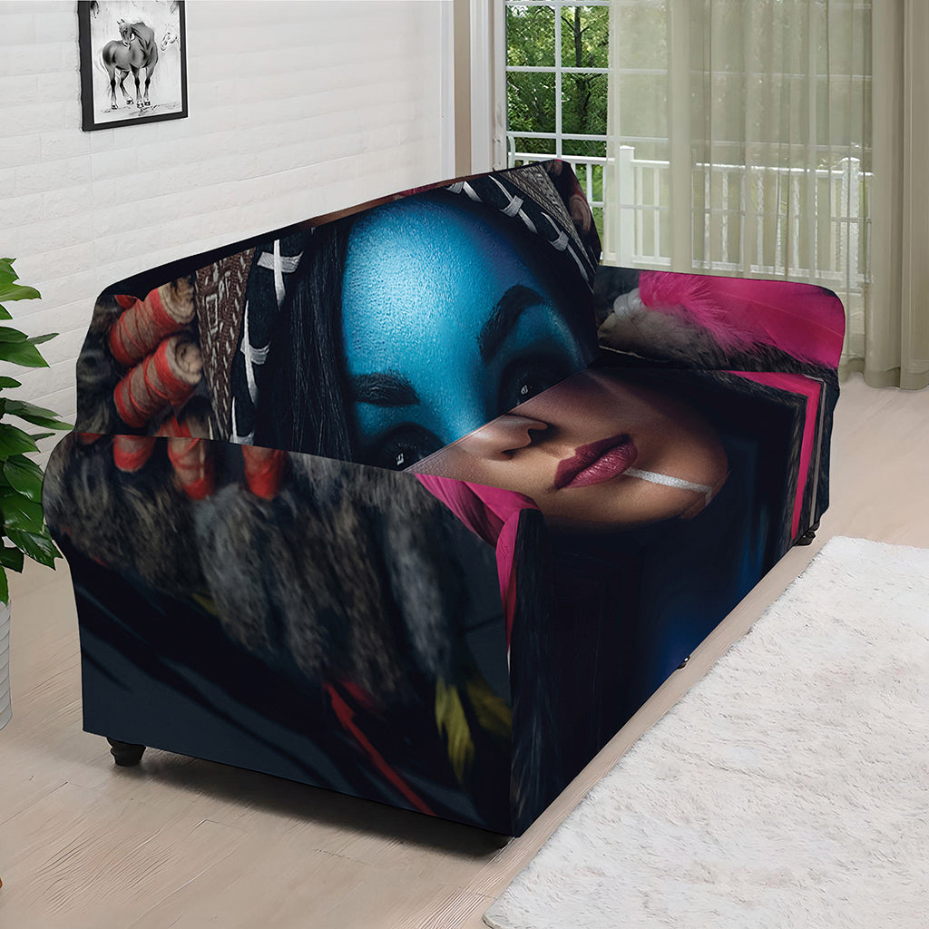 Native Indian Woman Portrait Print Sofa Cover
