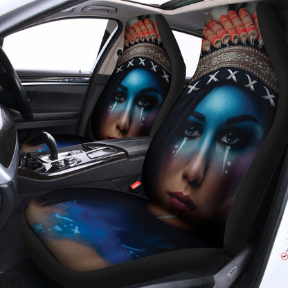 Native Indian Woman Portrait Print Universal Fit Car Seat Covers