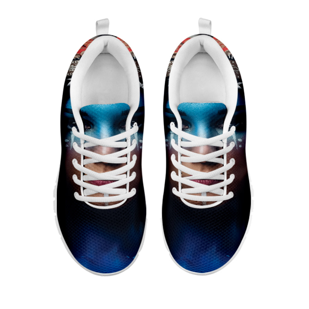 Native Indian Woman Portrait Print White Sneakers