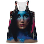 Native Indian Woman Portrait Print Women's Racerback Tank Top