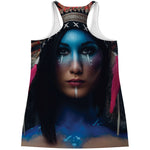 Native Indian Woman Portrait Print Women's Racerback Tank Top