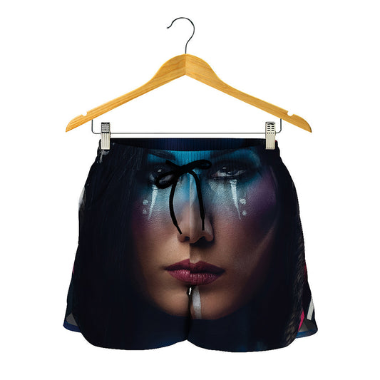 Native Indian Woman Portrait Print Women's Shorts