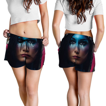 Native Indian Woman Portrait Print Women's Shorts