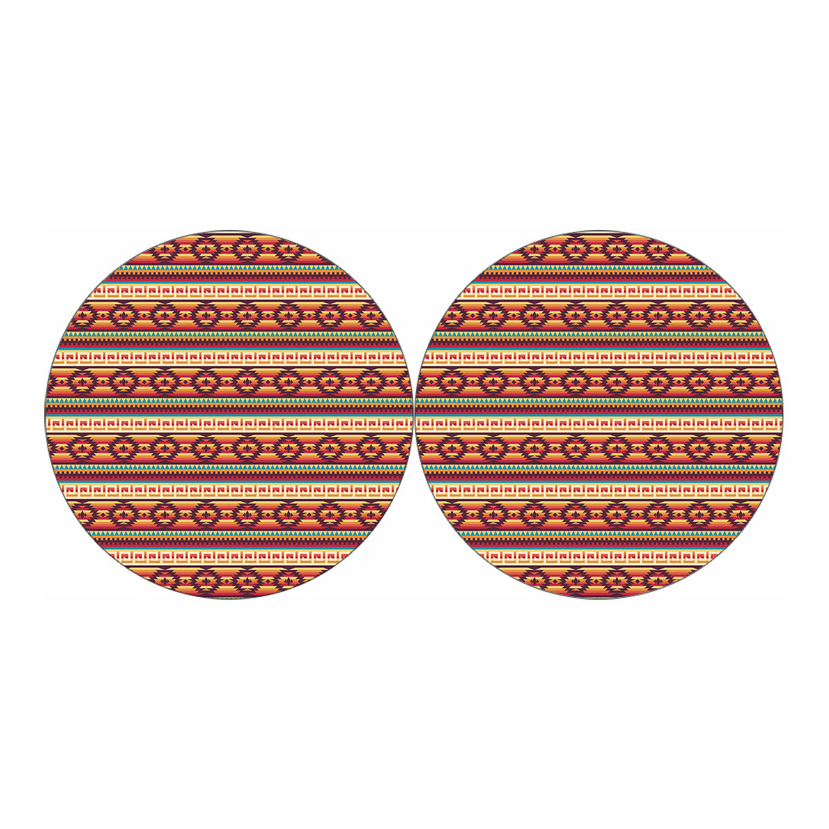 Native Inspired Pattern Print Car Coasters