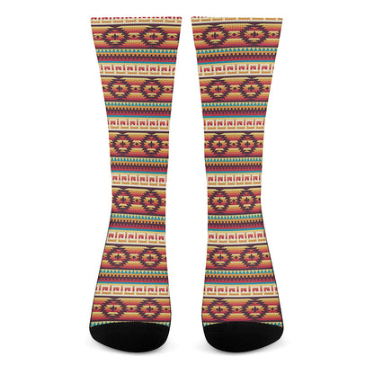 Native Inspired Pattern Print Crew Socks