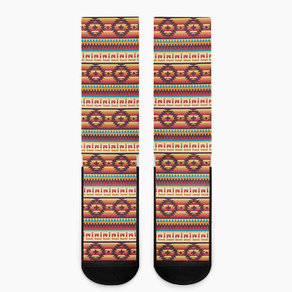 Native Inspired Pattern Print Crew Socks