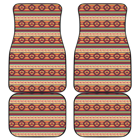 Native Inspired Pattern Print Front and Back Car Floor Mats