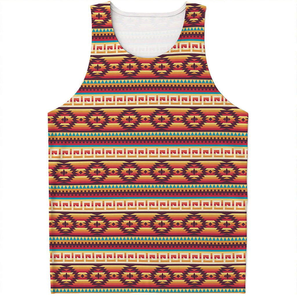 Native Inspired Pattern Print Men's Tank Top