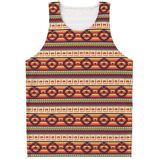 Native Inspired Pattern Print Men's Tank Top