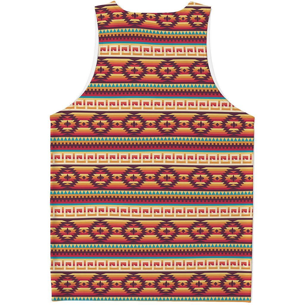 Native Inspired Pattern Print Men's Tank Top