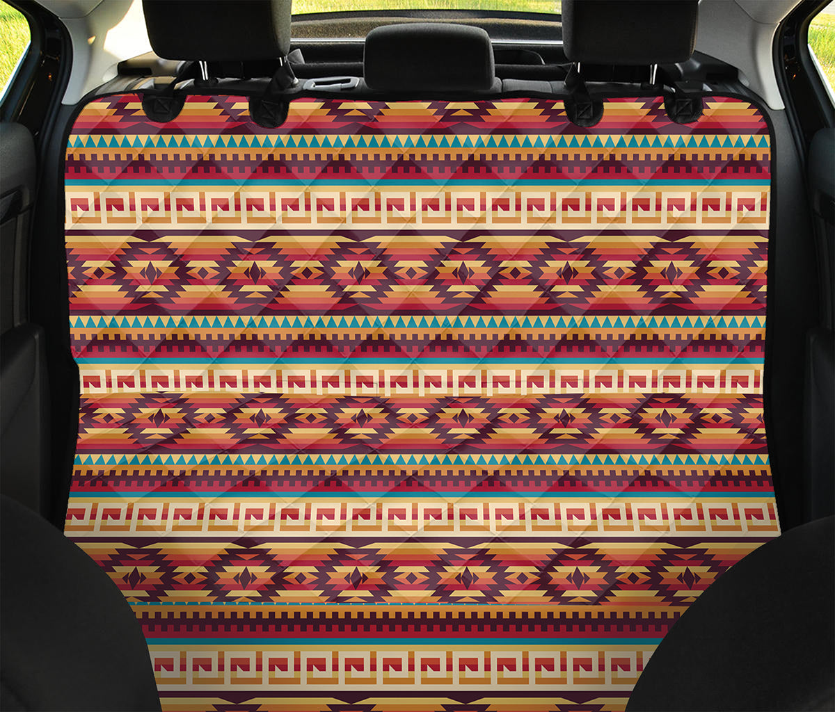 Native Inspired Pattern Print Pet Car Back Seat Cover