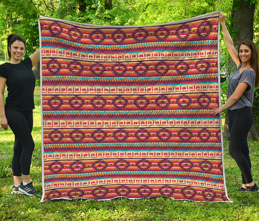 Native Inspired Pattern Print Quilt