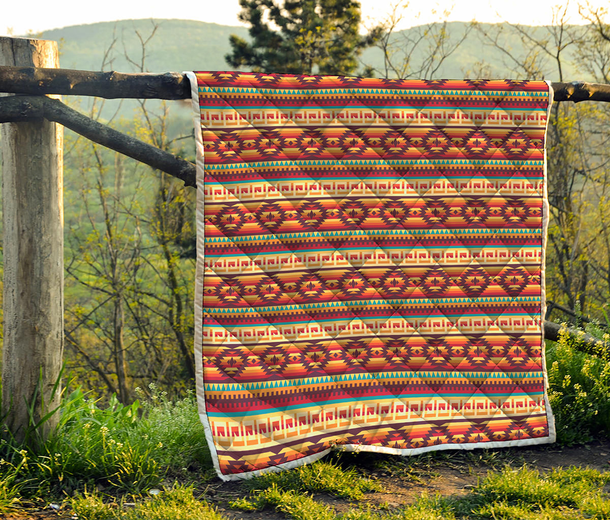 Native Inspired Pattern Print Quilt