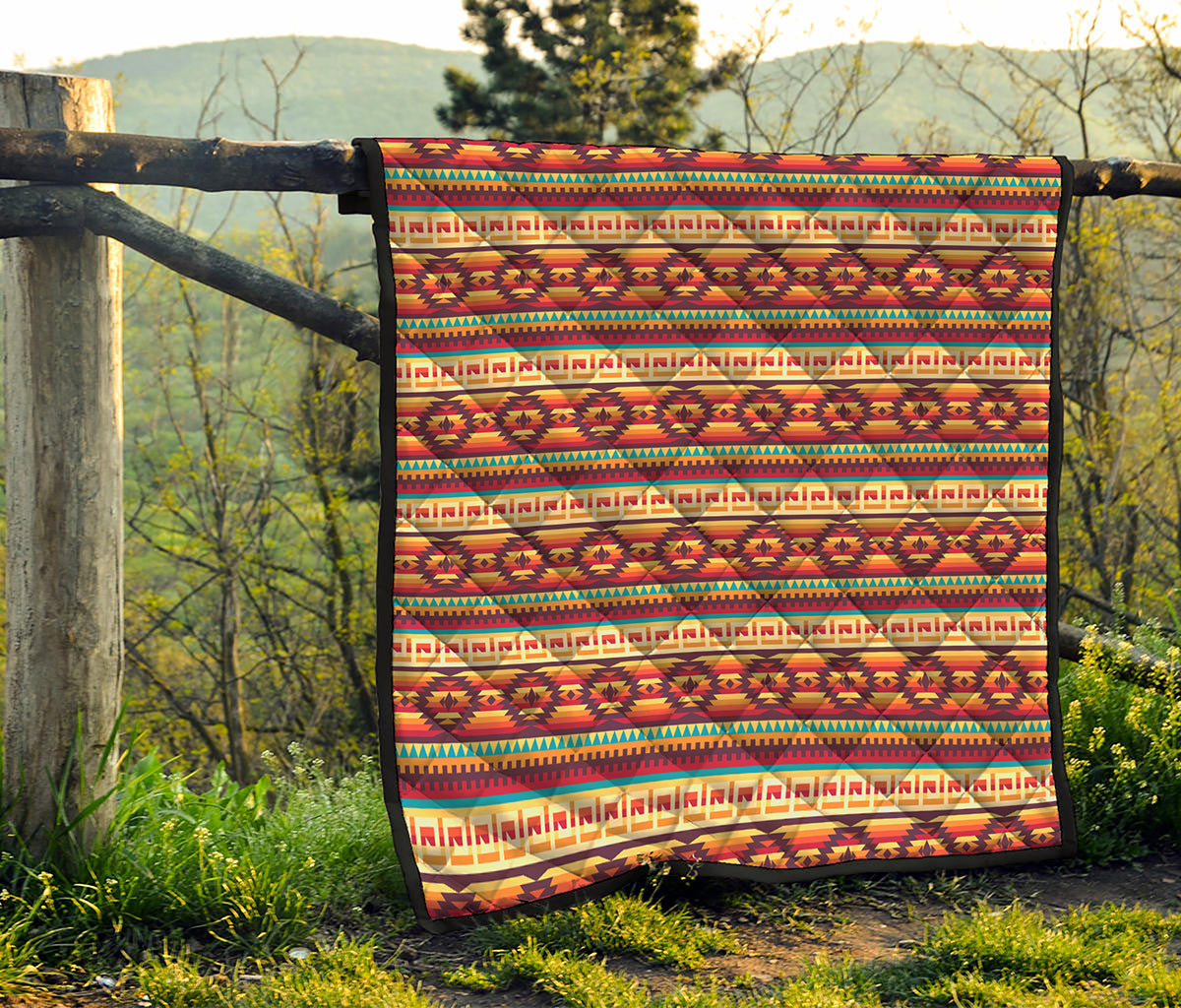 Native Inspired Pattern Print Quilt