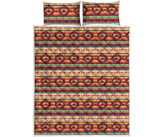 Native Inspired Pattern Print Quilt Bed Set