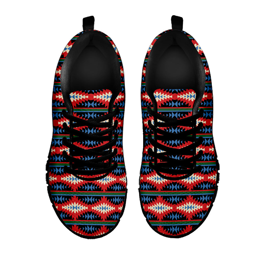 Native Navajo Pattern Print Black Sneakers