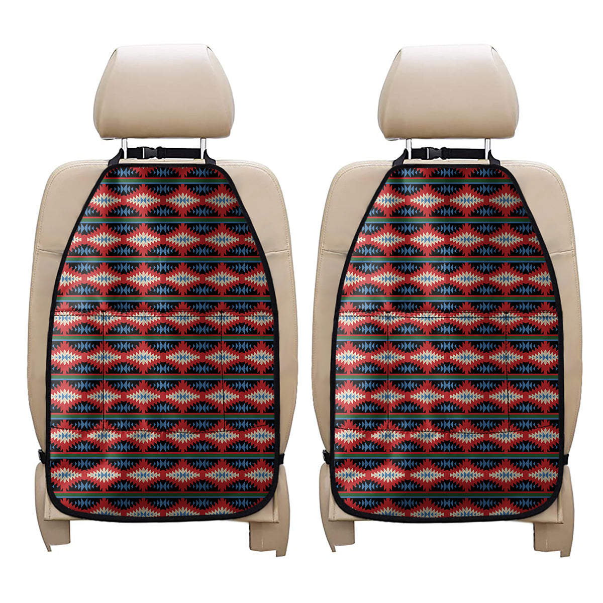 Native Navajo Pattern Print Car Seat Organizers