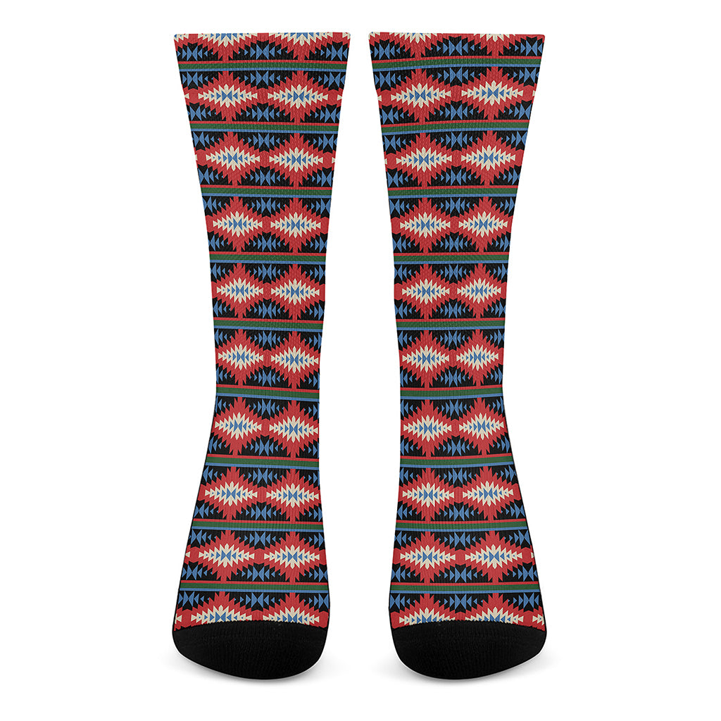 Native Navajo Pattern Print Crew Socks
