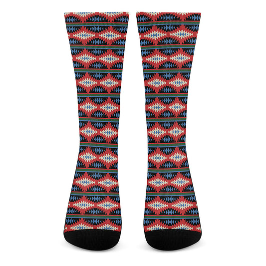 Native Navajo Pattern Print Crew Socks