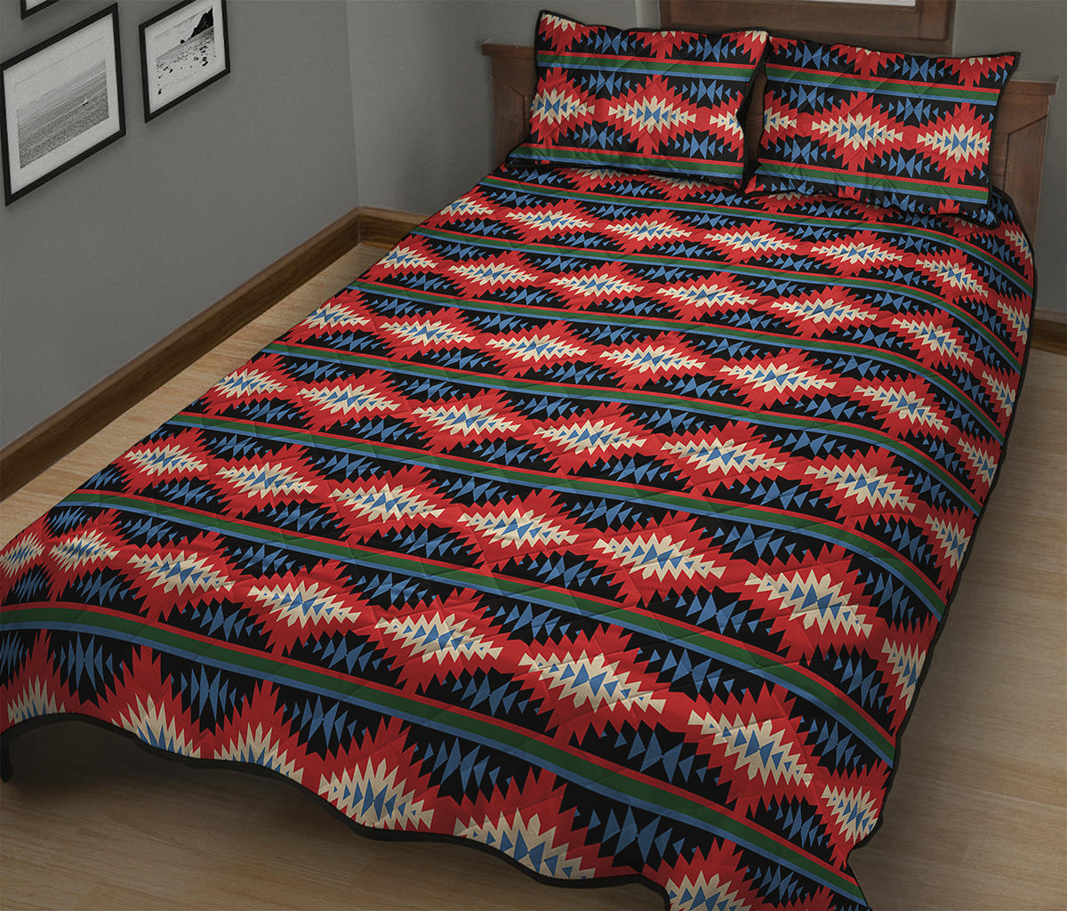 Native Navajo Pattern Print Quilt Bed Set