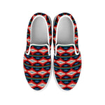 Native Navajo Pattern Print White Slip On Shoes