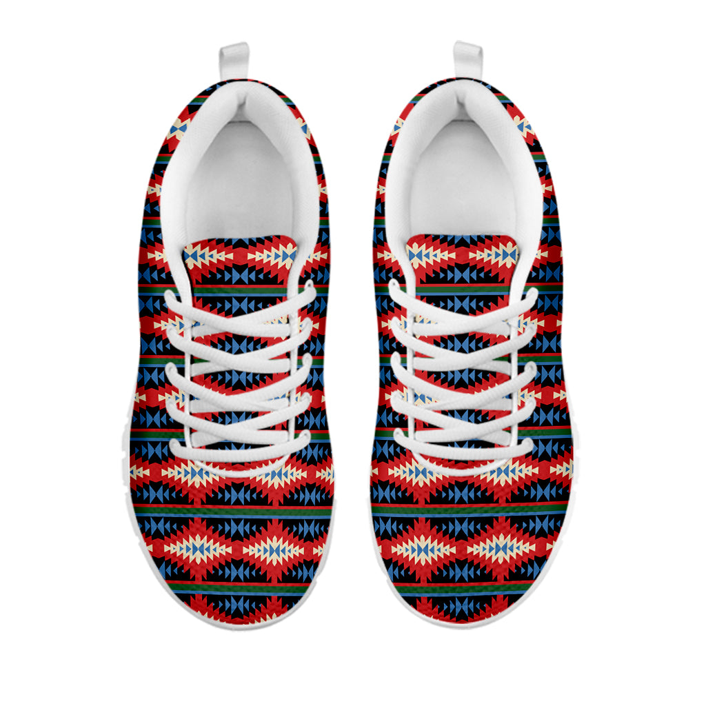 Native Navajo Pattern Print White Sneakers