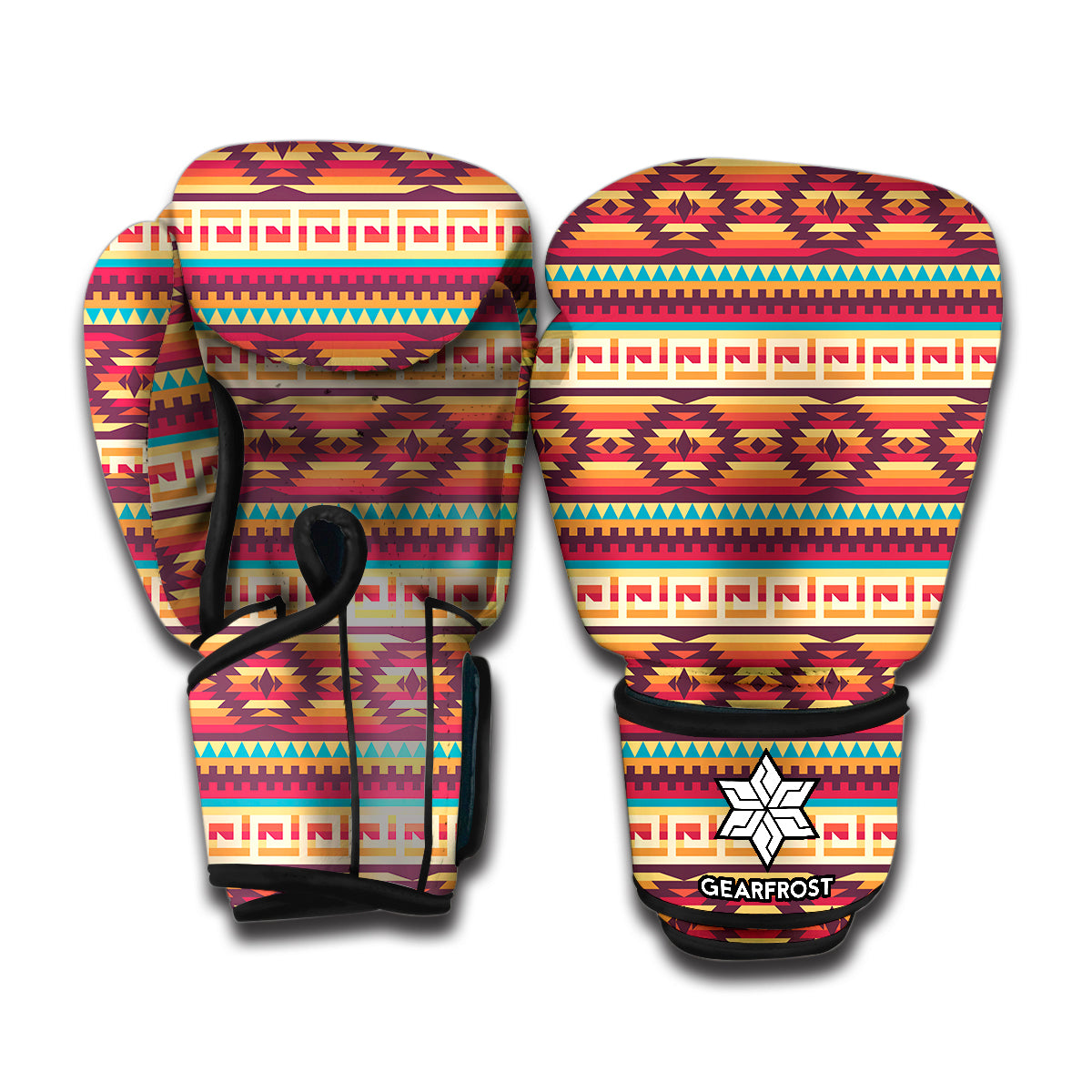 Native Pendleton Inspired Pattern Print Boxing Gloves